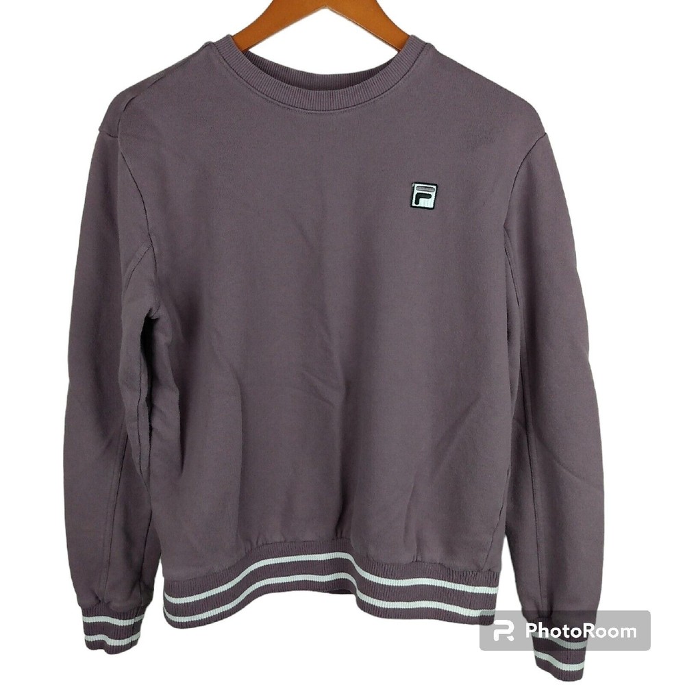 Vintage Fila Logo Pullover Womens Purple Long Sleeve Crew Neck Sweater Medium